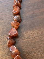 Vintage Red Carnelian Agate Nugget Necklace 18″ Chunky