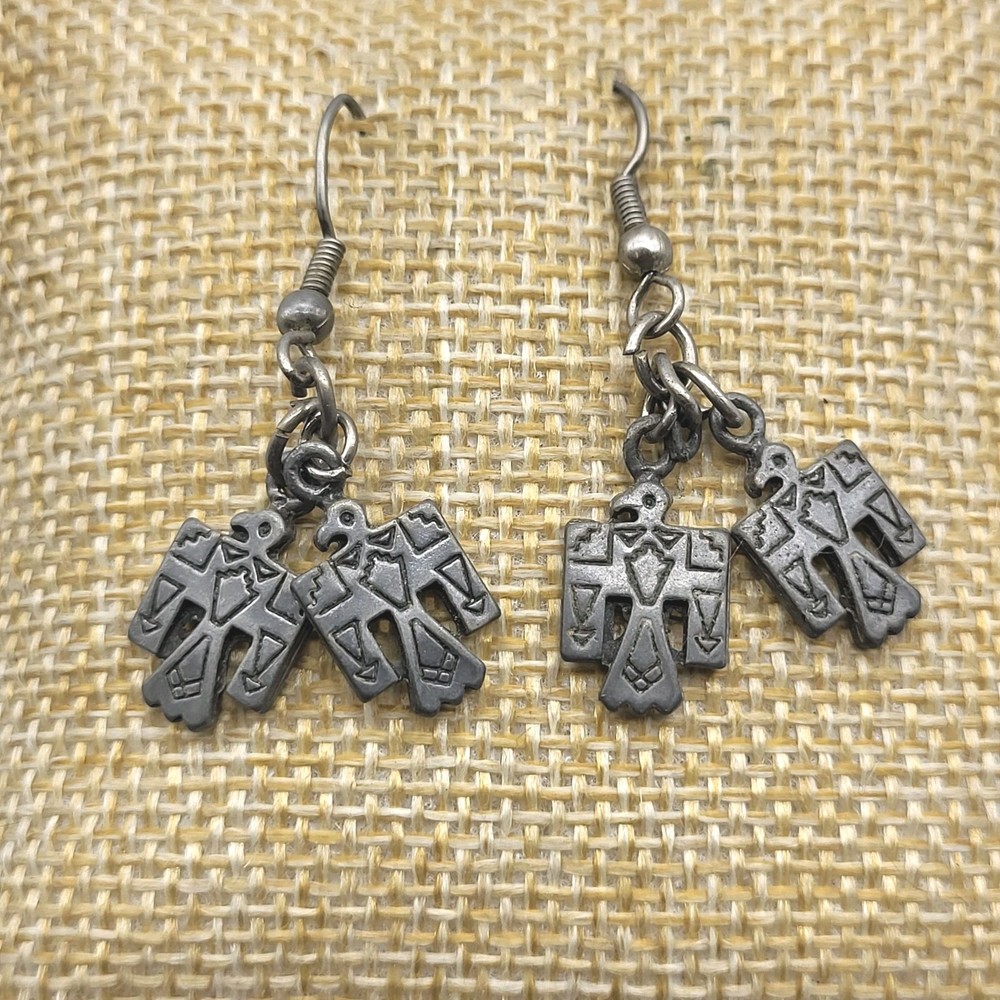 Vinage Thunderbird dangle earrings Southwest Jewelry Western Costume Festival