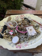 Vintage To Now Tangled Mixed Jewelry Lot Over 1 Pound Brooches Necklaces More