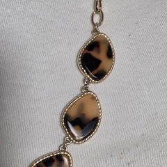 Sugarfix by BaubleBar Tortoise Shell Pattern Necklace Gold Tone With Resin Stone