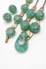 1960s Aqua Resin Necklace Bracelet Earring Set Mid Century Mod Statement