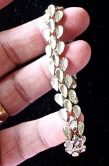 Vintage Coro Silver Tone Bracelet Tiny Leaf Links 7″