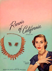 Vintage Renoir Copper Peter Pan Necklace Earrings Set MCM Modernist Signed 1950s