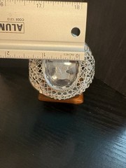 Whiting & Davis massive cuff bracelet clear cut cameo silver tone sz 6.5 vintage