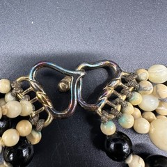 Vintage Statement Necklace Kylo Kai Yin Lo 6 Strand Stone Glass Plastic Bead 80s