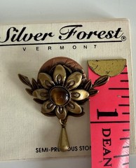 Vintage Set Of Signed SILVER FOREST Brooch Pin & Matching Earrings 80s/90s Rare