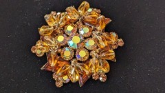 VTG DeLizza & Elster D&E Juliana Trembler Brooch Pin w/ 6 Dangle Clusters