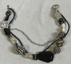 Chunky 80s Statement Necklace Glass Metal & Plastic Beads