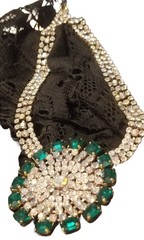 Bijoux M.G. Czech Republic 1940-1950 Antique Necklace,16″, 3″Crystal Medallion