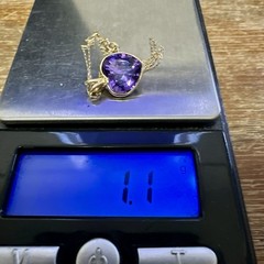 Vintage 14k Yellow Gold Dainty 16” w/Amethyst Heart Pendant 1.1.g