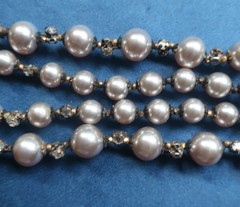 Vtg Signed Miriam Haskell Pearl Choker Necklace Frank Hess Floral Rhinestone