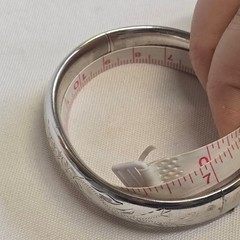 Vtg Sterling Silver H.F.B Bangle 15.97g Fine Jewelry 7″ Etched Floral Design