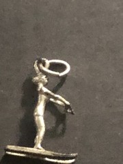 VTG Beau 925 Sterling Silver Water Ski Woman Necklace Pendant/Bracelet Charm