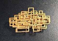 Vintage Mid-Century Modernist Geometric Yellow Gold Plate Pendant