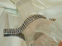 Pretty Vintage 50’s-60’s 5 Row Prong Set Rhinestone Bracelet 195MY6