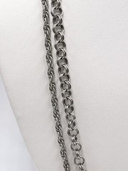 Vintage Necklace Silver Tone Multi Chain Tassel