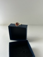Vintage Red Cubic Zirconia Ring Gold Plated Womens Size 8.5