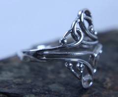 Vintage Filigree Openwork Scroll Ring Size 11.25 925 Sterling Silver Vine Design