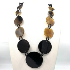 3 Natural Horn Necklaces Lot Organic Statement Black Cream Brown 26″ 36″ 44″