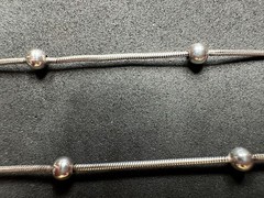 5.64g Vintage Sterling Silver 925 Beaded Snake Station Chain Necklace 18 in M