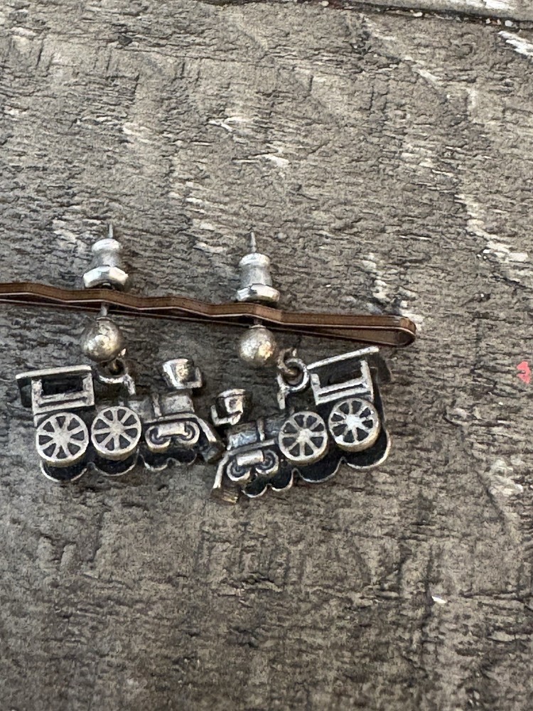 WM Co. Wheeler Manufacturing Sterling Train Post Earrings