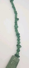 Vintage Green Jade Aventurine Bead Necklace W/Hand Carved Pieces No Clasp 30″