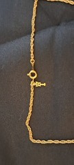 Vintage Crown Trifari Gold Tone Faux Green Jade Dangle Bead Necklace