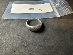 3.31g Vintage Chinese Symbol Silver Band Ring Ethnic Asian Size 7