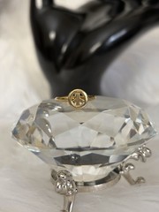 Vintage Deadstock New Old Stock Y2K Gold Plated Peace Sign Ring Adjustable Band