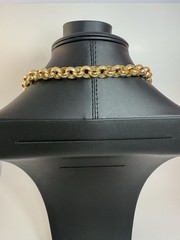 GOLD PLATED ROLO Style CHAIN Spherical Pendant Garnet Toggle Clasp