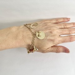 Vintage 1940’s 1950’s Horse Boat Charm Bracelet 14K Yellow Gold, 22.09 Grams