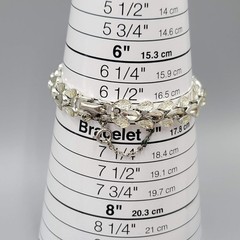Vintage Coro Silver tone Panel Bracelet Safety Chain 6.75″