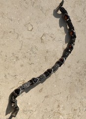 ❤️✨Genuine VINTAGE STERLING SILVER MARCASITE GARNET HEART ESTATE Tennis Bracelet