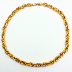 Vintage Napier Gold Tone Textured Rope Link Chain Necklace 18″ Signed