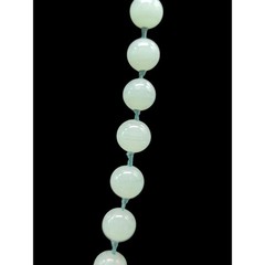 Vintage Les Bernard Signed Jade Bead Necklace Hand Knotted Barrel Clasp 34″