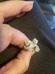 Vintage Old European 2.33cttw Diamond And Yellow Gold Ring Size 6.25