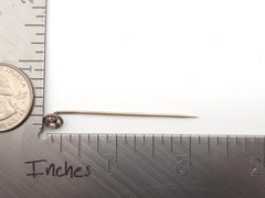 Vintage 14k Solid Gold Pearl Star Setting Circle Stick Pin Hat Pin .9 grams