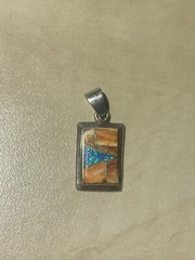 Southwestern Tested Sterling 925 Handcrafted Multi Gemstone Pendant