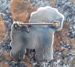 Vintage AJH Poodle Dog Brooch 1.25in Swirl Enamel 925 Sterling Anne Jane Harvey