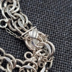 Elco Sterling Silver Double Link Charm Bracelet 7″ Safety Chain 16.4 grams