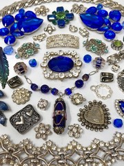 Lot Vintage & Modern Jewelry Parts Broken Repurpose Craft Rhinestones Harvest L
