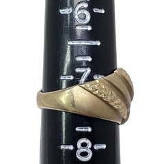 Vintage Ma 10K Gold Matte & Faceted Dome Ring 7 Michael Anthony 4g