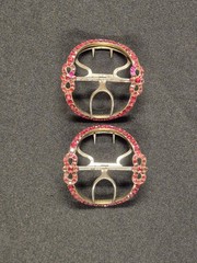 Georgian shoe buckles silver, gilt, steel, and red pastes circa 1760