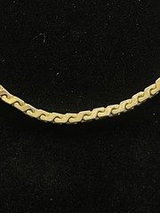 Monet Gold Tone S Link Chain Necklace 15 Inch Flat Wave Choker Vintage