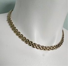 Vintage Revlon Signed Gold-Tone Three-Row Panther