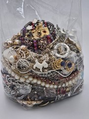 Mixed Wearable Jewelry Lot 26B Bag Vintage to Modern All Wearable 3 Lb 6 oz