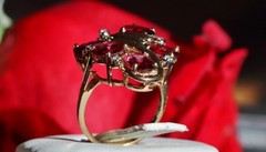 14k yellow gold ring 4.00ct rhodolite garnet diamond sz 5.25 vintage 4.95g N3511