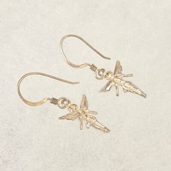 Vintage 925 Sterling Silver Fairy Angel Dangle Earrings