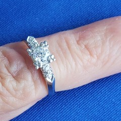 Original EARTH MINED DIAMOND Deco Engagement Ring Vintage PLATINUM Solitaire 6.5