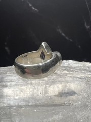 Vintage 925 Sterling Silver Teardrop & Round Faceted Amethyst Ring Size 6.25